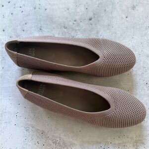EILEEN FISHER Knit Slip-On Ballet Flats in Taupe